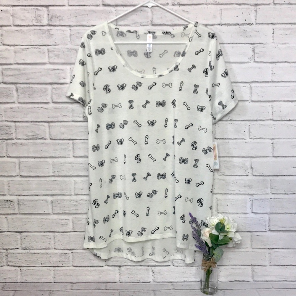 White T-Shirt with Dog Bones